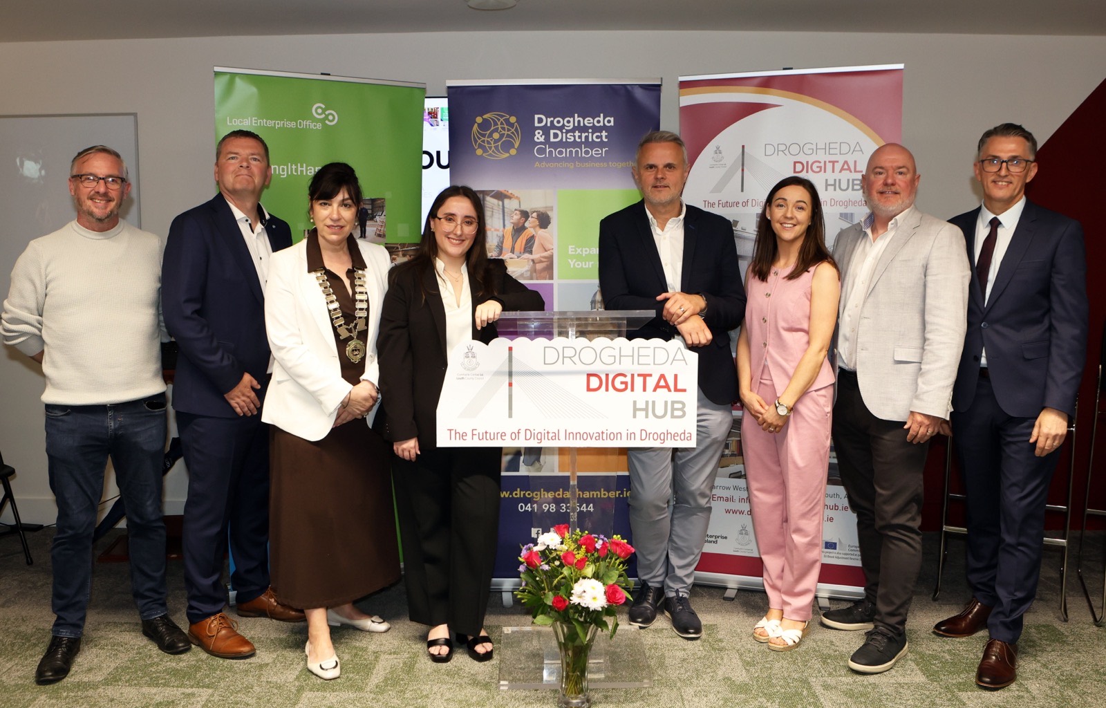 Digitise Drogheda facilitators, including Sabrina Basante of 2U Digital, at the Drogheda Digital Hub launch