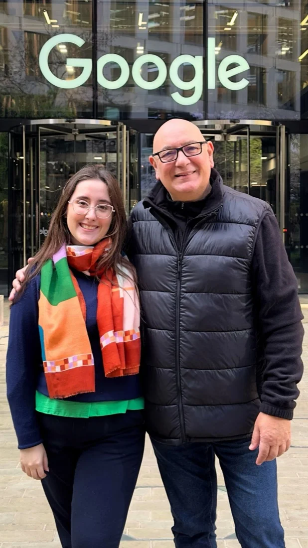 Sabrina Basante y Mario Benitez de 2U Digital en las oficinas de Google en Londres