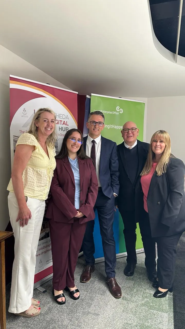 Sabrina Basante with the Digitise Drogheda organisers and partners at Drogheda Digital Hub